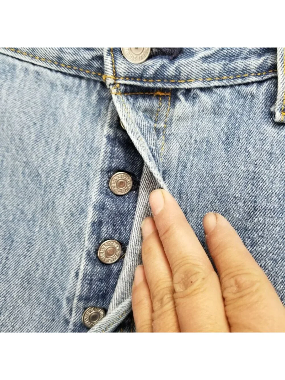 Levis Jeans Mens 36x29 Blue 501 Cotton Denim Button Fly Straight *Read*